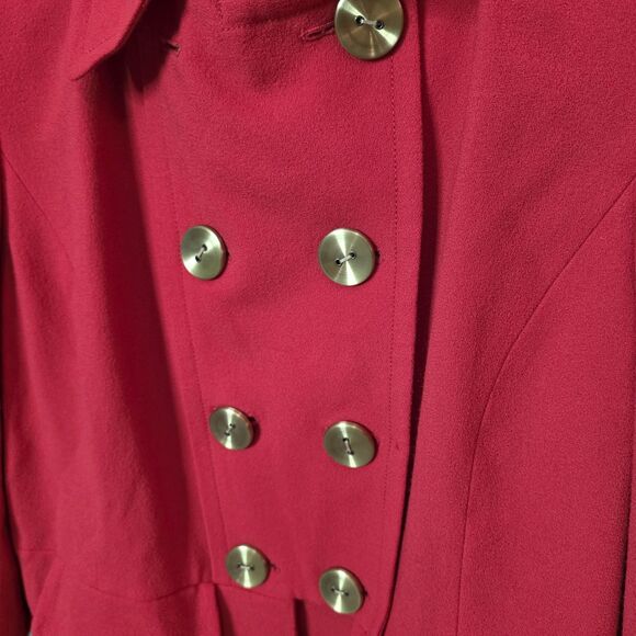 NWT Ellen Tracy Size 18 Double-Breasted Pea Coat Blazer Wool Gold Leopard - Picture 10 of 14